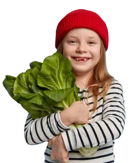 girl with vegetables